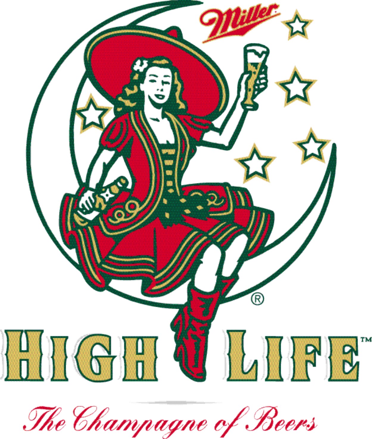 High Life girl on the moon siren logo